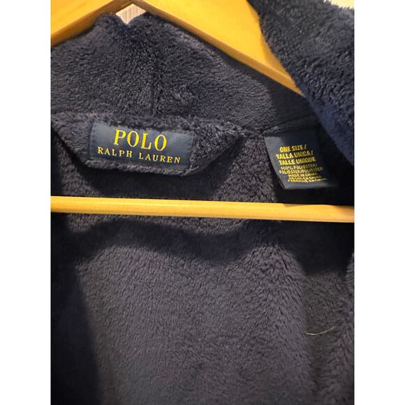 Polo Ralph Lauren Plush Fleece Robe – Navy One Size WinterEssentials HolidayGift - Picture 7 of 8